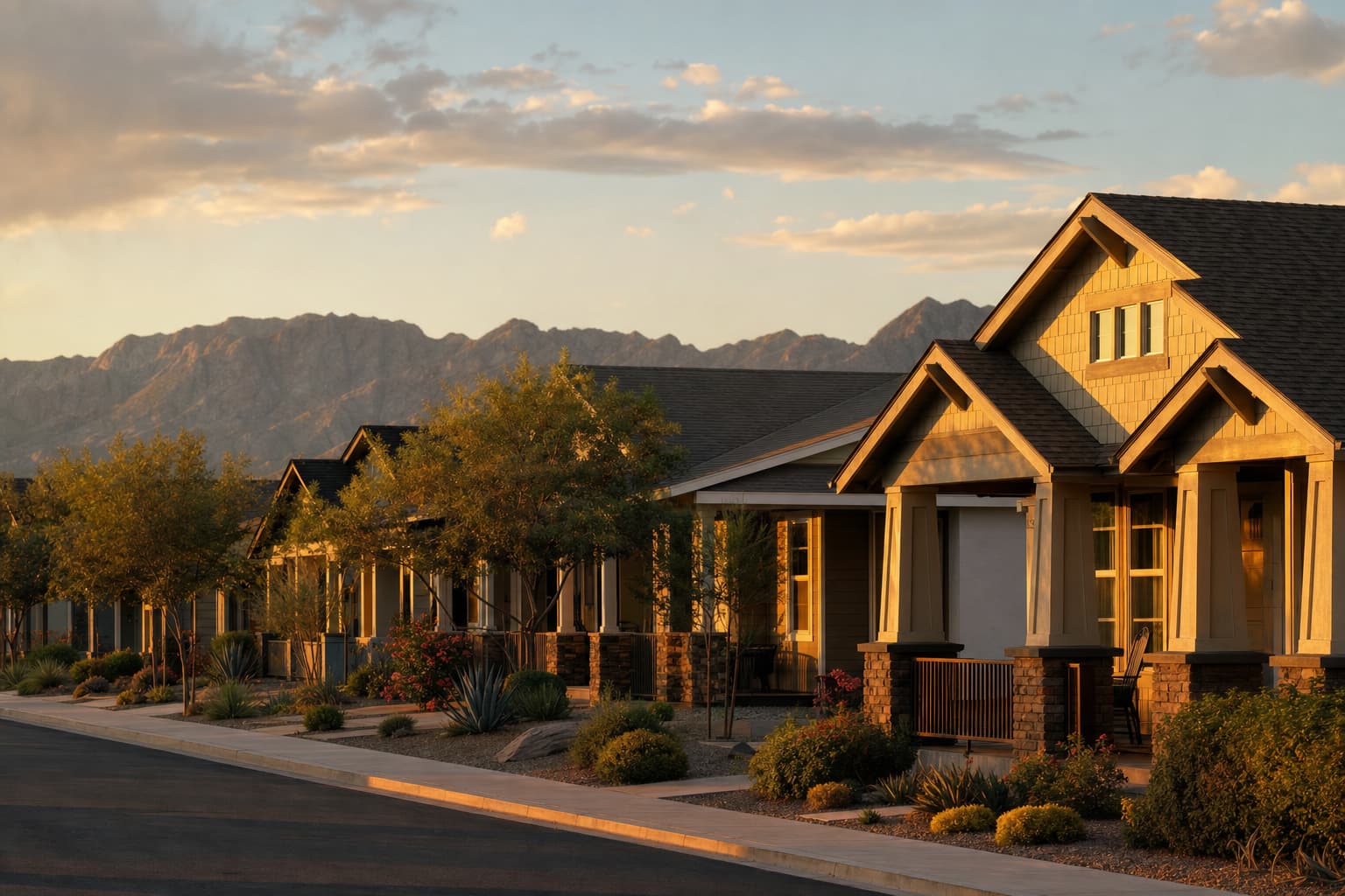 Residential architecture and desert landscape characteristic of Buckeye, Arizona